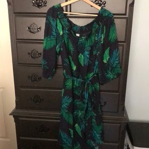 Old Navy tropical off shoulder dress